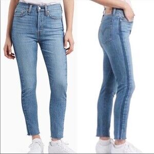 Levi’s Wedgie Skinny High Rise Side Stripe Jeans in Think Twice Wash 26